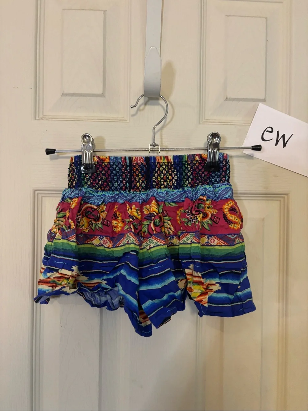 Polo by Ralph Lauren Multicolor Striped Floral Smocked Waist Shorts
